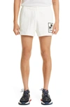 Moncler Embroidered Logo Patch Sweat Shorts In Ivory