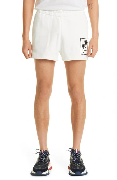 Moncler Embroidered Logo Patch Sweat Shorts In White