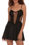 Flora Nikrooz Showstopper Chemise With Lace In Black