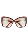 Tom Ford Jasmin Injection Plastic Butterfly Sunglasses In Blonde Havana / Gradient Brown