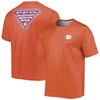 COLUMBIA COLUMBIA ORANGE CLEMSON TIGERS TERMINAL TACKLE OMNI-SHADE T-SHIRT