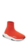 Balenciaga Little Kid's & Kid's Speed Lu Sock Sneakers In Rougewhiteblack
