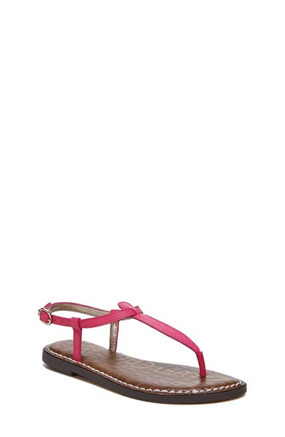 Sam Edelman Little Girl's & Girl's Gillie Mini Faux Leather T-strap Sandals In Carmine Rose