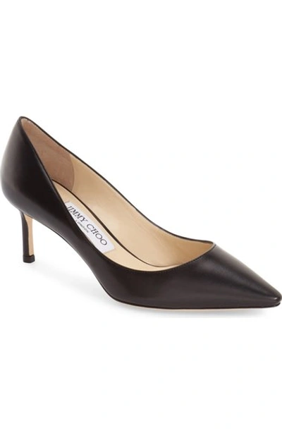 Jimmy Choo Romy Kid Leather Pump In Black Leather