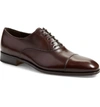 Ferragamo Calfskin Cap-toe Oxford, Auburn In Auburn Leather