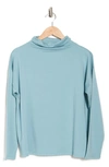 Eileen Fisher Funnel Neck Top In Seafoam