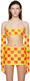 Fal-ash Yellow Polyester T-shirt In Multi