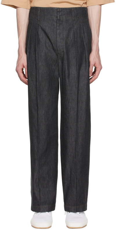 Lemaire Felted Wide-leg Trousers In 灰色