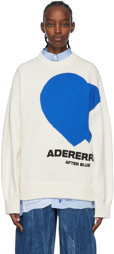 Ader Error Heart Logo-print Sweatshirt In White