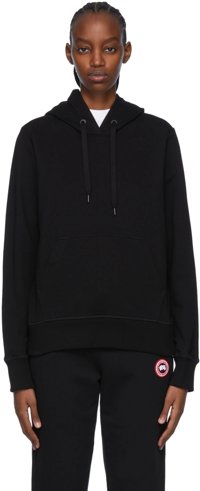 Canada Goose Muskoka Logo-embroidered Cotton-jersey Hoody In Black