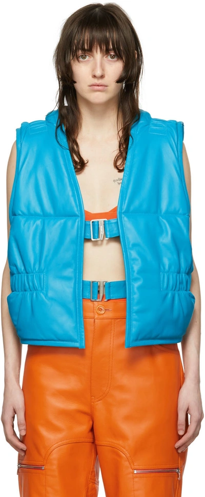 Jacquemus Blue 'le Gilet Azul' Sleeveless Lambskin Jacket In 330 Blue
