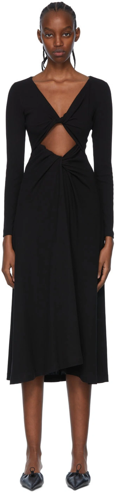 Rosetta Getty Black Cotton Midi Dress