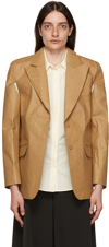 Mm6 Maison Margiela Tan Jacron Paper Blazer In 166 Sahara