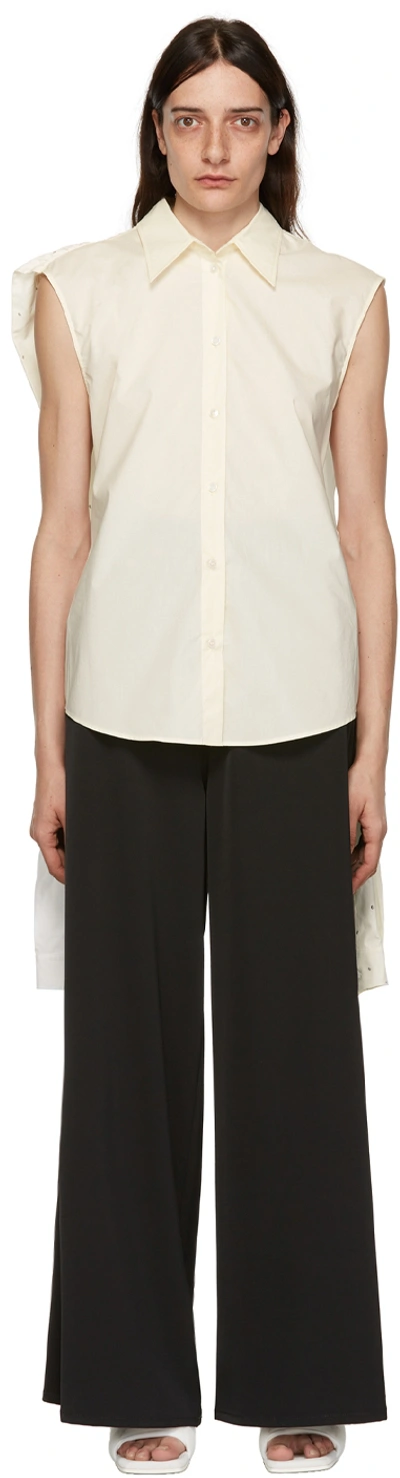 Mm6 Maison Margiela Off-white Cotton Sleeveless Shirt In 102 Off White