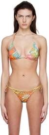 VERSACE MULTIcolour NYLON BIKINI TOP