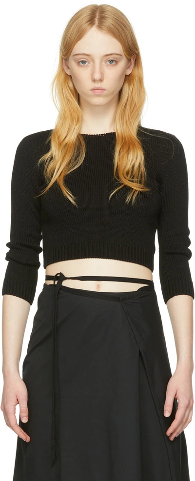 Ann Demeulemeester Black Cotton Jumper In 099 Black