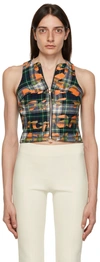 Rave Review Jossi Cropped Printed Checked Wool Top