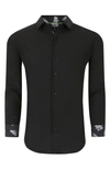 Tom Baine Regular Fit Performance Stretch Long Sleeve Button Front Shirt In Black