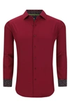 TOM BAINE TOM BAINE SLIM FIT PERFORMANCE STRETCH LONG SLEEVE BUTTON FRONT SHIRT