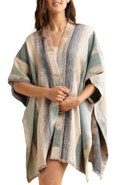 Saachi Abstract Print Knit Duster In Grey