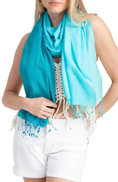 Saachi Arielle Summer Pashmina Scarf In Teal