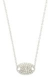 Olivia Welles Madia Oval Necklace In Silver / Clear