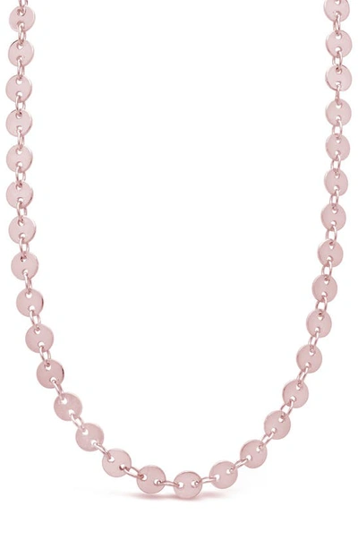 Sterling Forever 14k Rose Gold Plated Brass Disk Linked Necklace