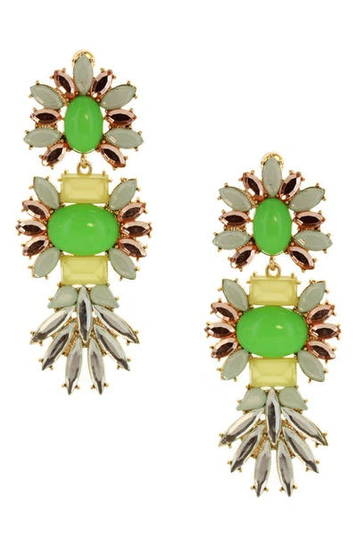 Olivia Welles Ada Stone Drop Earrings In Gold / Green