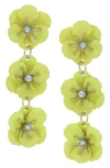 Olivia Welles Flower Drop Earrings In Gold / Yellow