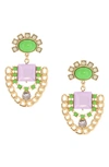 Olivia Welles Chic Chain Drop Earrings In Green