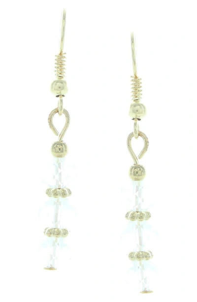 Olivia Welles Molly Bead Drop Earrings In Gold / Clear