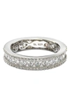 Suzy Levian Square Cut Cz Eternity Band Ring In White