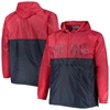 Profile Men's Red Washington Capitals Big And Tall Anorak Half-zip Pullover Hoodie In Red