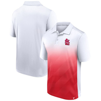 Fanatics Men's  White, Red St. Louis Cardinals Iconic Parameter Sublimated Polo Shirt In White,red