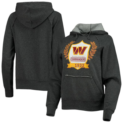 New Era Heathered Charcoal Washington Commanders Raglan Pullover Hoodie