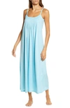 Hanro Juliet Pleated Mercerized Cotton-jersey Nightdress In Soft Cyan