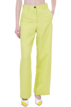 MSGM PANTS IN GREEN COTTON