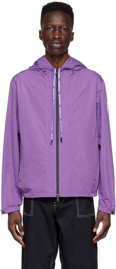 Moncler Drawstring Zipped Jacket In Purple