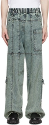 LIBERAL YOUTH MINISTRY GREEN ACID WASH JEANS