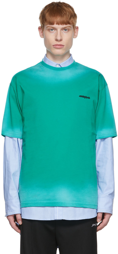 ★ADERERROR★ Border tshirt Mint Ader Error Green Border T-shirt In Mint | ModeSens