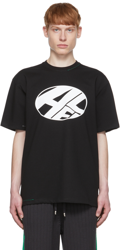 Ader Error Black T-shirt With Printed Distort Logo