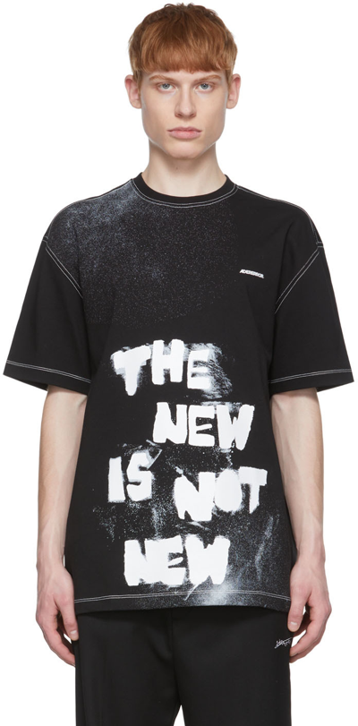 Ader Error Slogan Crew-neck T-shirt In Black