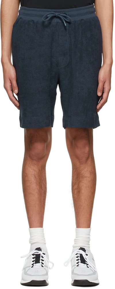 Hugo Boss Navy Cotton Shorts In 404 Dark Blue