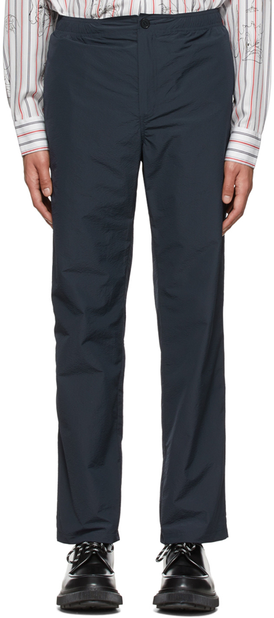 Soulland Navy Polyester Fadi Trousers
