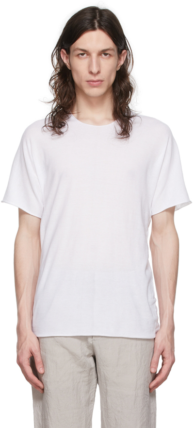 Label Under Construction White Cotton T-shirt In White/lt Grey