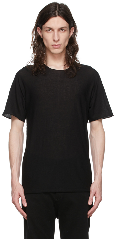 Label Under Construction Black Cotton T-shirt In Black/grey