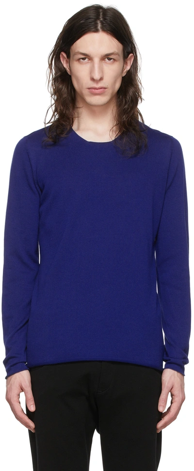 Label Under Construction Blue Cotton Jumper In Electric Blue