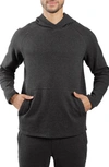 90 Degree By Reflex Textured Knit Pullover Hoodie In Htr. Charcoal