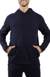 90 Degree By Reflex Textured Knit Pullover Hoodie In Htr. Navy