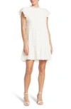 Love By Design Kelsey Chiffon Mini Swiss Dot Dress In Gardenia